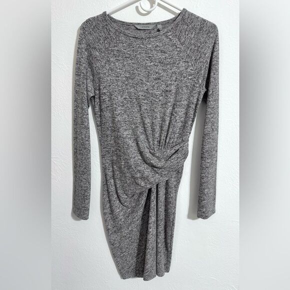 Athleta knot front heather gray knit mini dress, size XXS - Picture 1 of 8